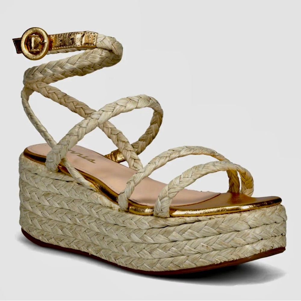 Parana Natural Gold palha Platform Sandal